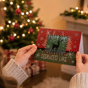 Deerwood Kersthert Rustieke Inspiratie Kaart