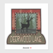 Deerwood Lake Deer Pine Trees Inspirivity Sticker (Vel)