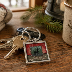 Deerwood Lake Deer Rustic Inspirivity sleutelhange Sleutelhanger