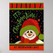 Deerwood Lake Kerstman in de Sneeuw Poster (Voorkant)