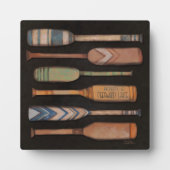 Deerwood Lake Oars rustieke inspirativiteitsplaat Fotoplaat (Voorkant)