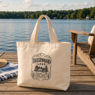 Deerwood Lake Vintage Merenleven Grote Tote Bag