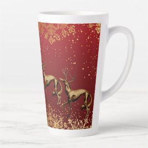 DeerZoi Burgundy . Gouden grote latte mok