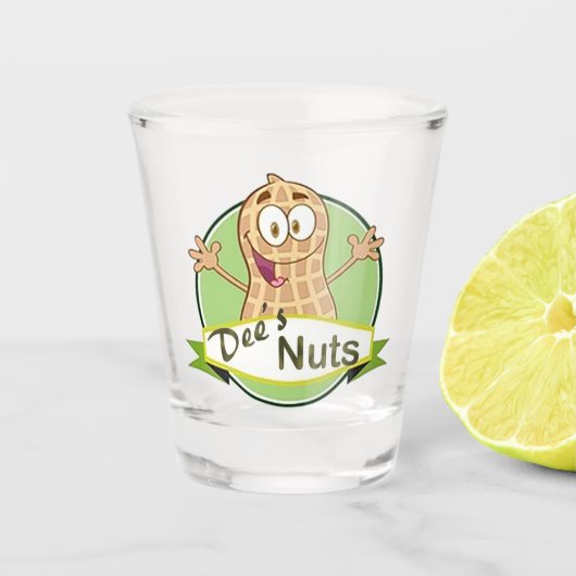Dee's Nuts-merk Shot Glass Glas (Voorkant)