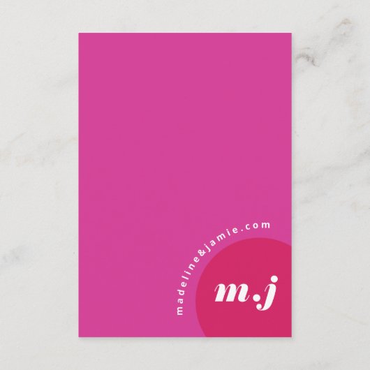 Deets Modern Minimale Roze Magenta Fun Retro Informatiekaartje (Achterkant)