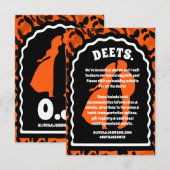 Deets Modern Oranje luipaard print Informatiekaartje (Voorkant / Achterkant)