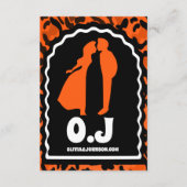 Deets Modern Oranje luipaard print Informatiekaartje (Achterkant)