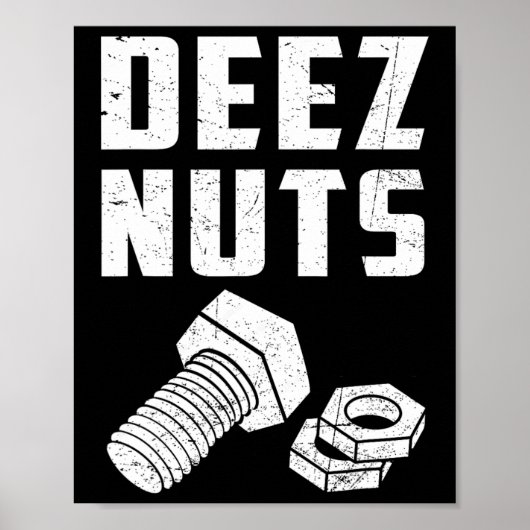 Deez en Nuts Bolt Funny Mechanic Gezegde Joke Fath Poster (Voorkant)