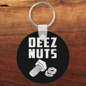Deez en Nuts Bolt Funny Mechanic Gezegde Joke Fath Sleutelhanger (Voorkant)