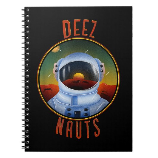 Deez Nauts Astronaut in Outer Space Funny Joke Adu Notitieboek (Voorkant)