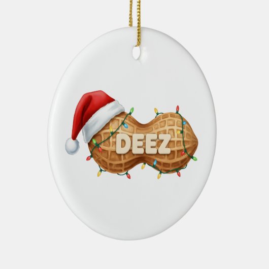 Deez Nuts,Funny Deez Nuts Christmas Peanut Keramisch Ornament (Rechts)