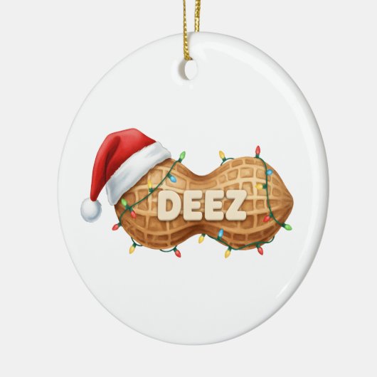 Deez Nuts,Funny Deez Nuts Christmas Peanut Keramisch Ornament (Links)