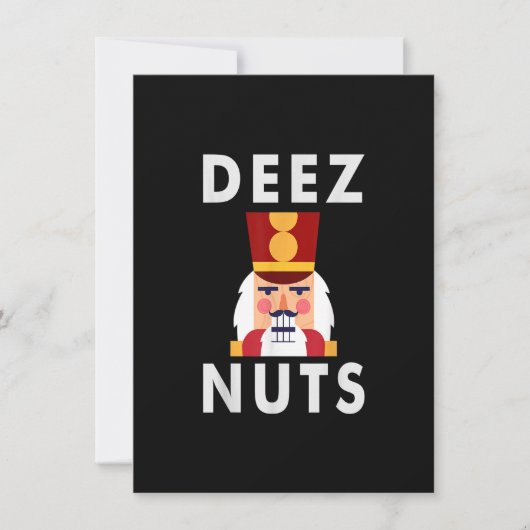 Deez Nuts Funny Kerstmis Nutkraker Kinder Kaart (Voorkant)