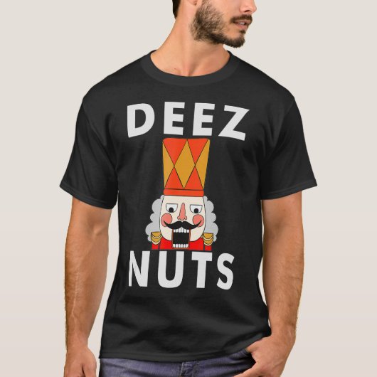 Deez Nuts Funny Mannen met kerstkraker T-shirt (Voorkant)