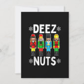 Deez Nuts Funny Nutkraker Kerstmis Kaart (Voorkant)