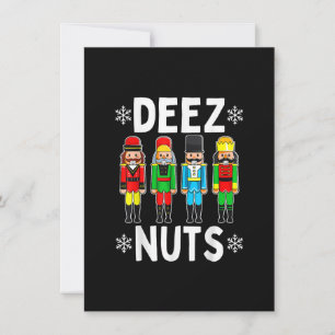 Deez Nuts Funny Nutkraker Kerstmis Kaart