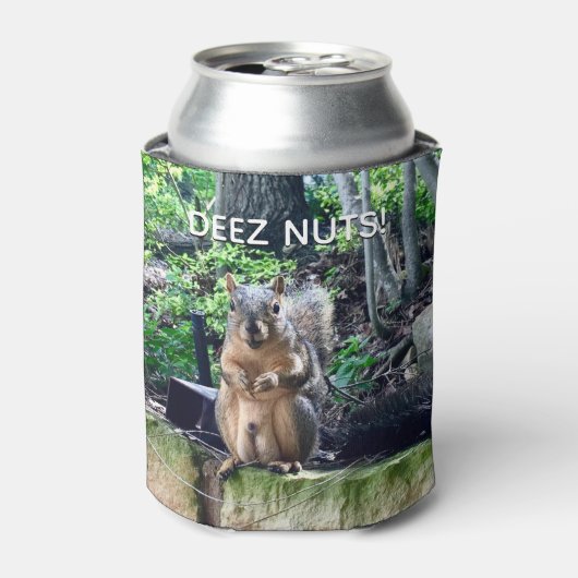 Deez Nuts Funny Squirrel Foto Adult Humor Blikjeskoeler (Blikje Voorkant)