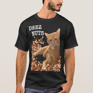 Deez Nuts grap met een Schattige kat en een gemeng T-shirt
