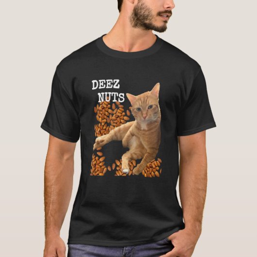 Deez Nuts grap met Kat en Amandelen T-shirt (Voorkant)