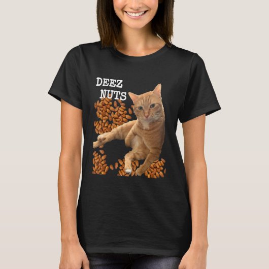 Deez Nuts grap met Kat en Amandelen T-shirt (Voorkant)