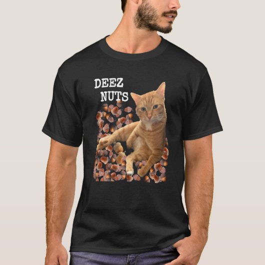 DEEZ NUTS grap met Kat en Eikels Premium T-shirt (Voorkant)