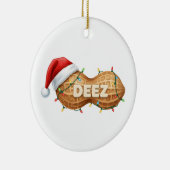 Deez Nuts, Grappige Deez Nuts Kerst Pinda Keramisch Ornament (Rechts)