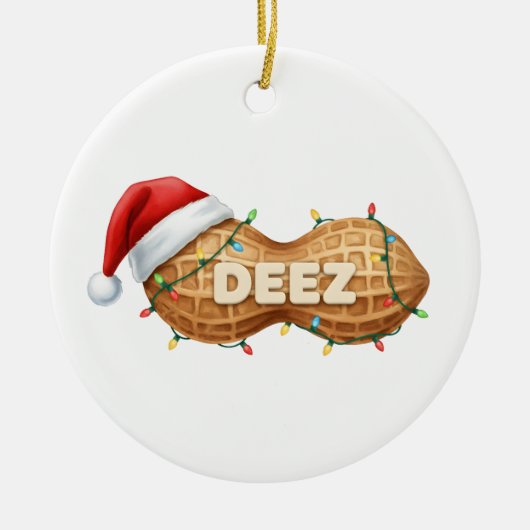 Deez Nuts, Grappige Deez Nuts Kerst Pinda Keramisch Ornament (Voorkant)
