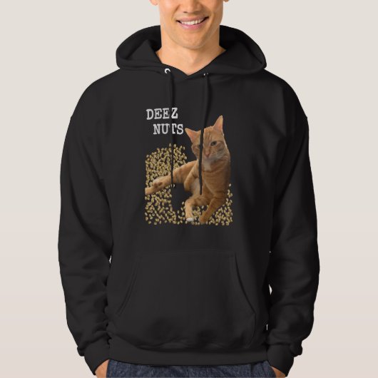 DEEZ NUTS joke with Cat and Pistachios Hoodie (Voorkant)