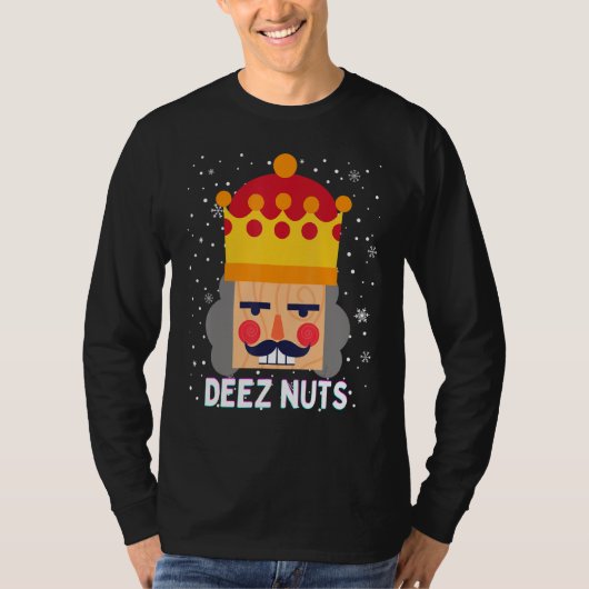 Deez Nuts Meme Nutkraker Funny KerstPajama X T-shirt (Voorkant)