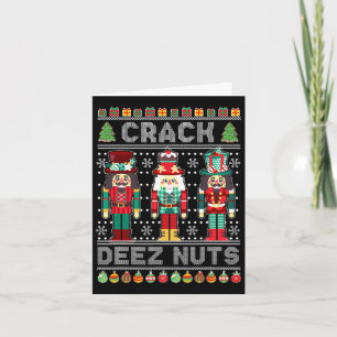 Deez Nuts Notenkraker Fun Ugly Kerstmis Xmas Kaart