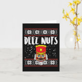 Deez Nuts Notenkraker Leuk Hulpeloos Kerst Meme Ca Kaart (Gele Bloem)