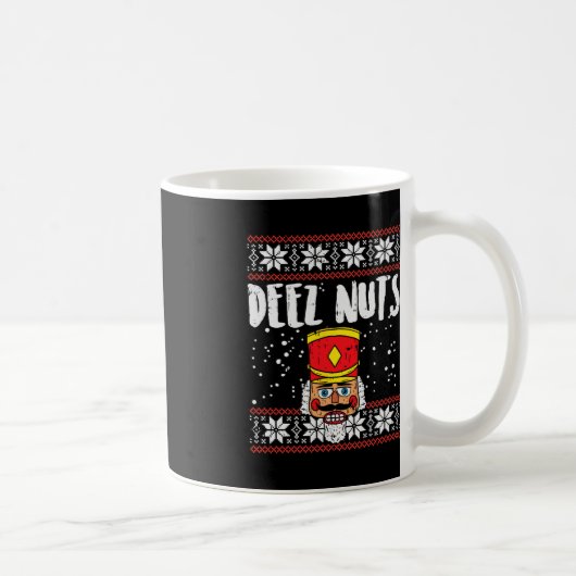 Deez Nuts Notenkraker Leuk Lelijk Kerst Meme Gift Koffiemok (Rechts)