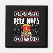 Deez Nuts Notenkraker Leuk Lelijk Kerst Meme Gift Magneet (Voorkant)