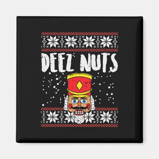 Deez Nuts Notenkraker Leuk Lelijk Kerst Meme Gift Magneet (Voorkant)