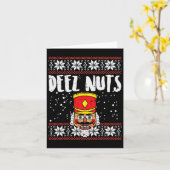 Deez Nuts Notenkraker Leuk Lelijk Kerstmis Meme Ca Kaart (Gele Bloem)
