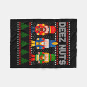 Deez Nuts Notenkraker Leuke Lelijke Kerstmis Fleece Deken (Voorkant (Horizontaal))