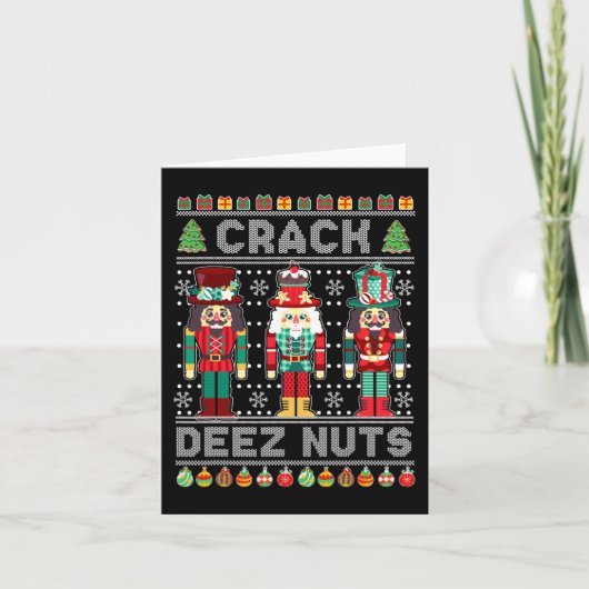 Deez Nuts Notenkraker Leuke Lelijke Kerstmis Kaart (Voorkant)