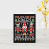 Deez Nuts Notenkraker Leuke Lelijke Kerstmis Kaart (Gele Bloem)