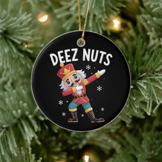 Deez Nuts Notenkraker Noot Grappige Kerstmis Keramisch Ornament (Boom)