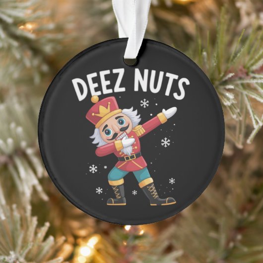 Deez Nuts Notenkraker Noot Grappige Kerstmis Ornament (Boom)
