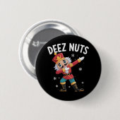 Deez Nuts Notenkraker Noot Grappige Kerstmis  Ronde Button 5,7 Cm (Voorkant /achterkant)