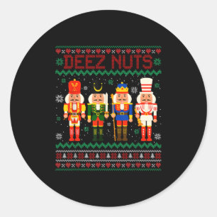 Deez Nuts Notenkraker Notennoot Shirt Funny Christ Ronde Sticker