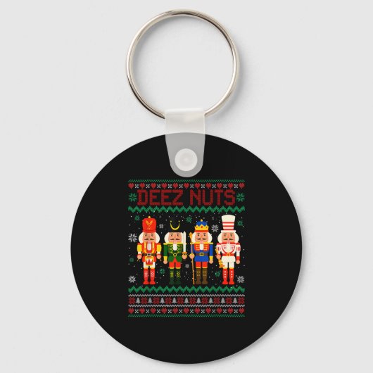 Deez Nuts Notenkraker Notennoot Shirt Funny Christ Sleutelhanger (Voorkant)
