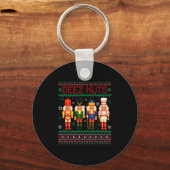 Deez Nuts Notenkraker Notennoot Shirt Funny Christ Sleutelhanger (Voorkant)