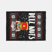 Deez Nuts Nutcracker Funny Ugly Christmas Sweater  Fleece Deken (Voorkant (Horizontaal))