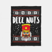 Deez Nuts Nutcracker Funny Ugly Christmas Sweater Fleece Deken (Voorkant)
