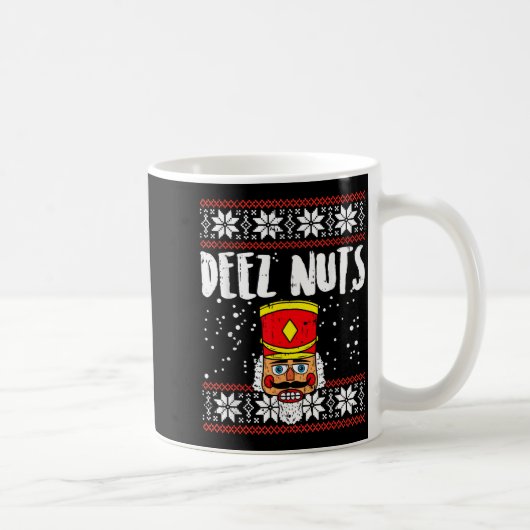 Deez Nuts Nutcracker Funny Ugly Christmas Sweater Koffiemok (Rechts)