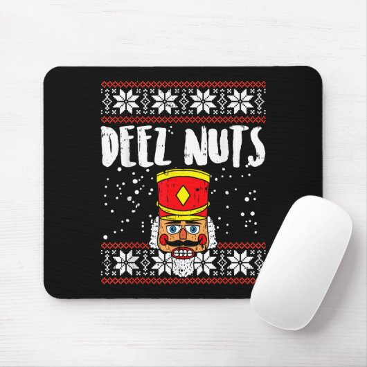 Deez Nuts Nutcracker Funny Ugly Christmas Sweater Muismat (Met muis)