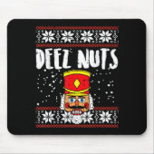 Deez Nuts Nutcracker Funny Ugly Christmas Sweater Muismat (Voorkant)