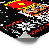 Deez Nuts Nutcracker Funny Ugly Christmas Sweater  Poster (Hoek)